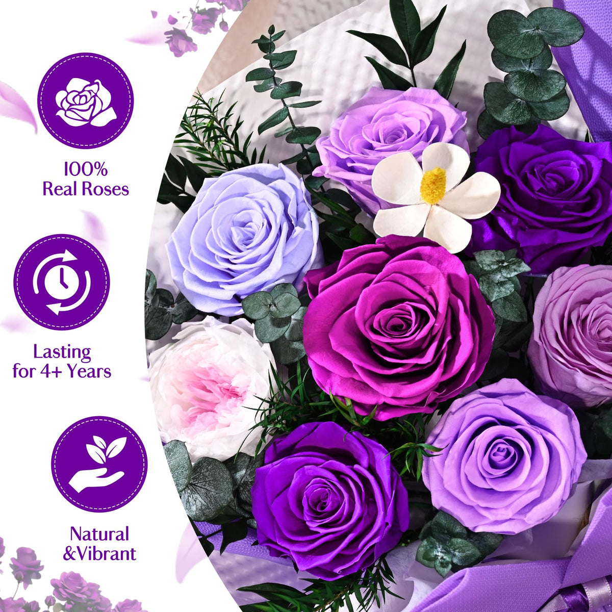 Yastouay Rose vase included for instant tabletop display.