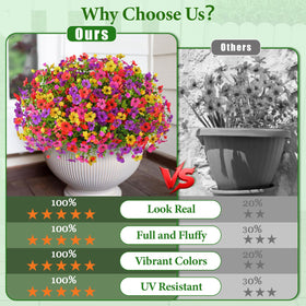 Yastouay UV-resistant artificial flowers stay vibrant in sun and rain