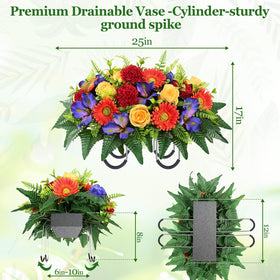 Yastouay UV-resistant grave flowers withstand sun fading for long-lasting tribute.