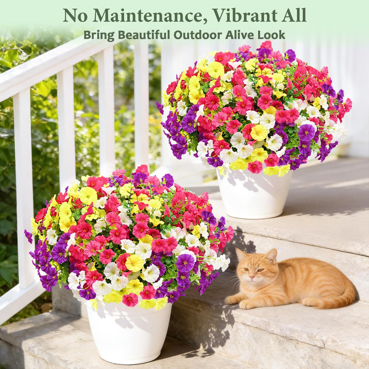 Yastouay UV-resistant blooms stay bright in sunlit entryways.