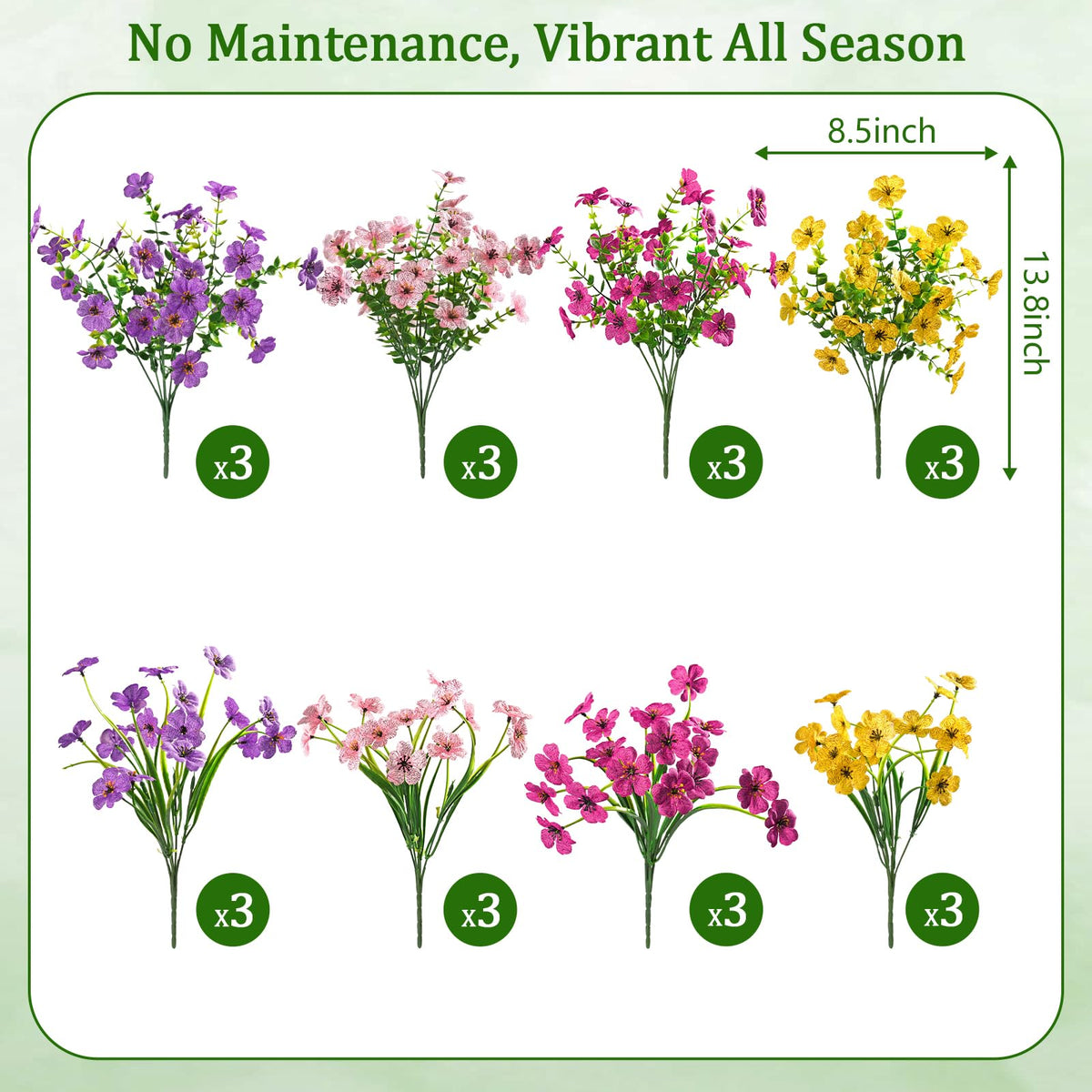 Yastouay uv-stable-faux-flowers resist weather while staying vibrant