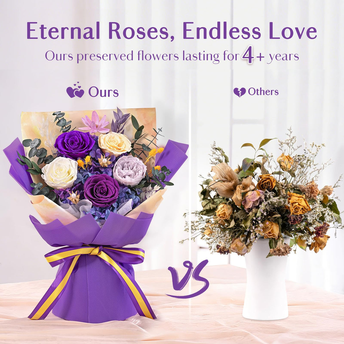 Yastouay vase with forever flowers ready to display.