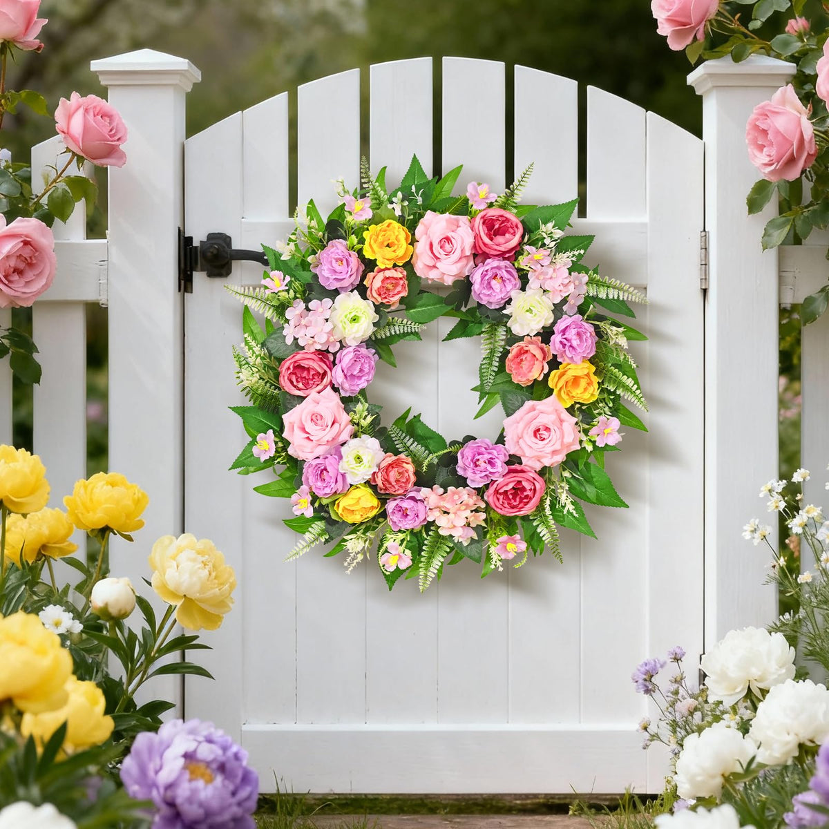 Yastouay versatile wreath for front doors, walls, or windows
