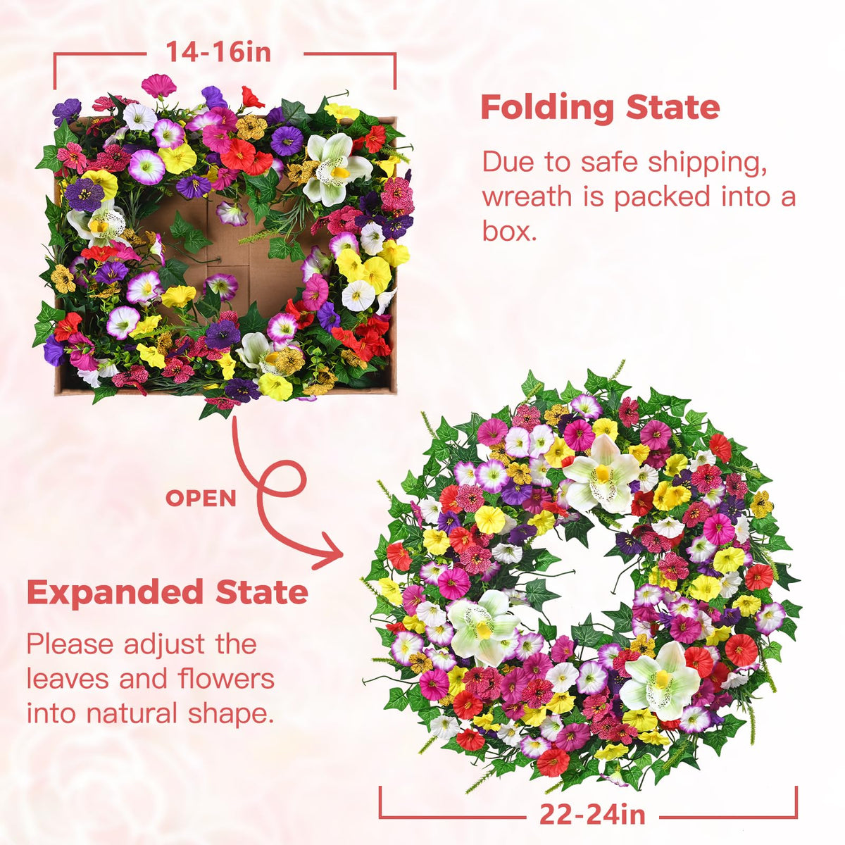 Yastouay wreath suited for indoor or outdoor use on entrances.