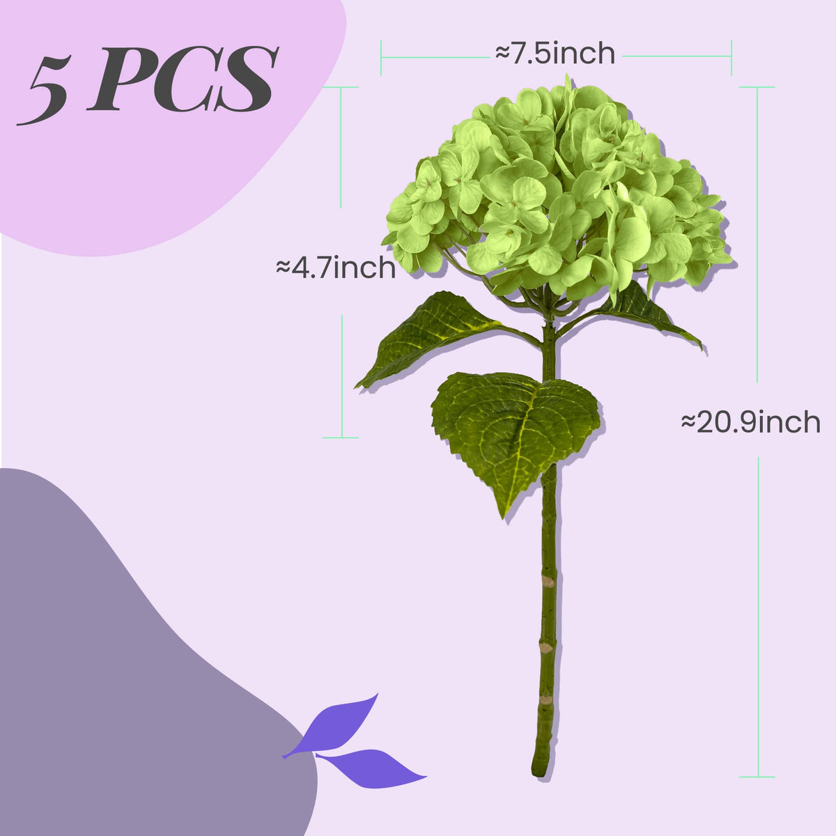 Yatim hydrangea stems and leaves provide realistic structure for DIY arrangements