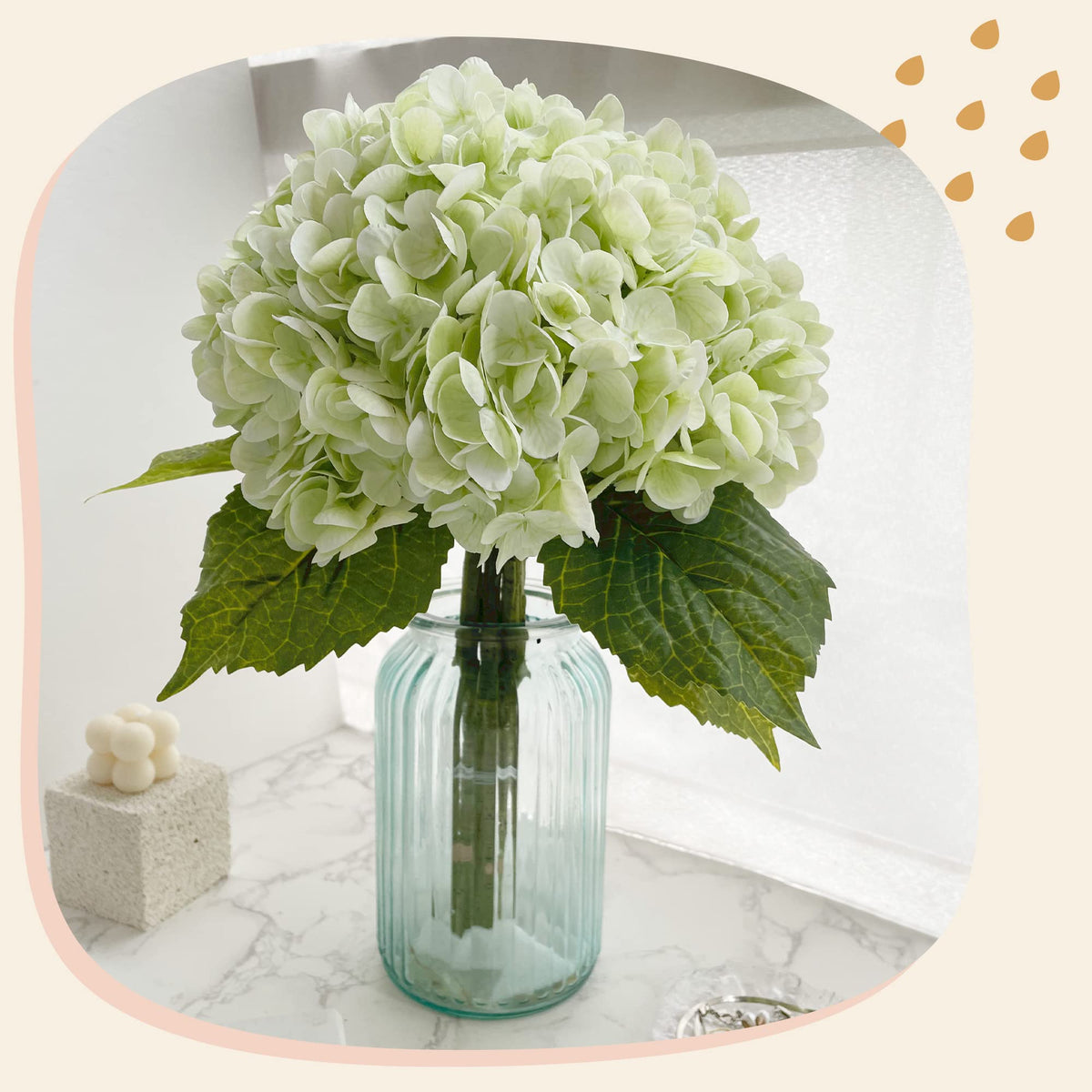 Lifelike latex hydrangea texture feels authentic