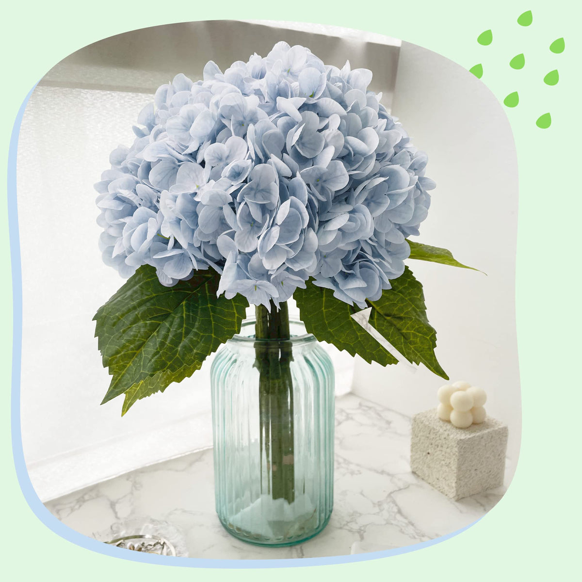 Yatim hydrangea display for wedding decor and reception tables