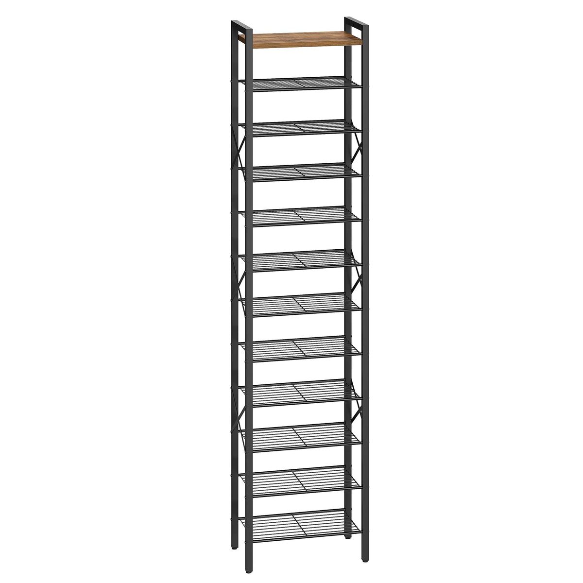 YATINEY 12-tier narrow shoe rack assembly enables quick setup in any entryway.