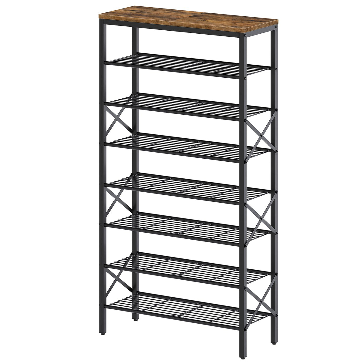 YATINEY 8-tier shoe rack assembly view shows sturdy construction for efficient storage.