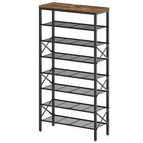 YATINEY 8-tier shoe rack assembly view shows sturdy construction for efficient storage.