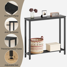 Adjustable feet on YATINEY console table protect floors