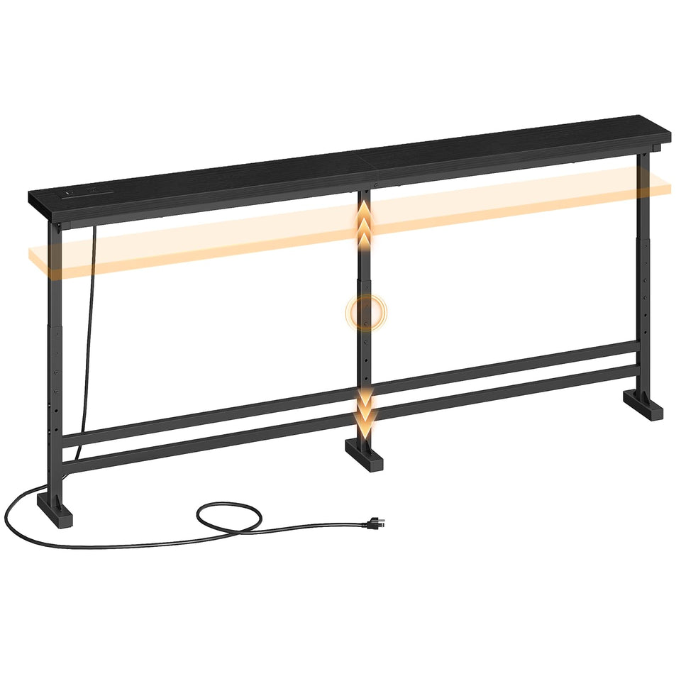 YATINEY console table behind sofa with adjustable height for flexible layouts.