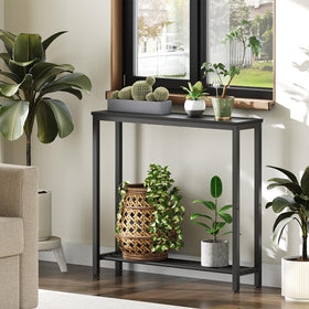 Sturdy metal-frame of YATINEY console table in black finish