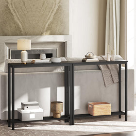 Two-tier YATINEY console table design for added storage