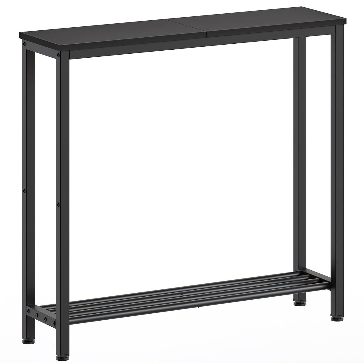 YATINEY narrow console table in black, compact depth for small spaces