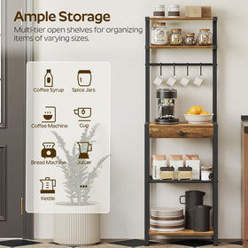 YATINEY rustic brown and black finish complements living spaces.