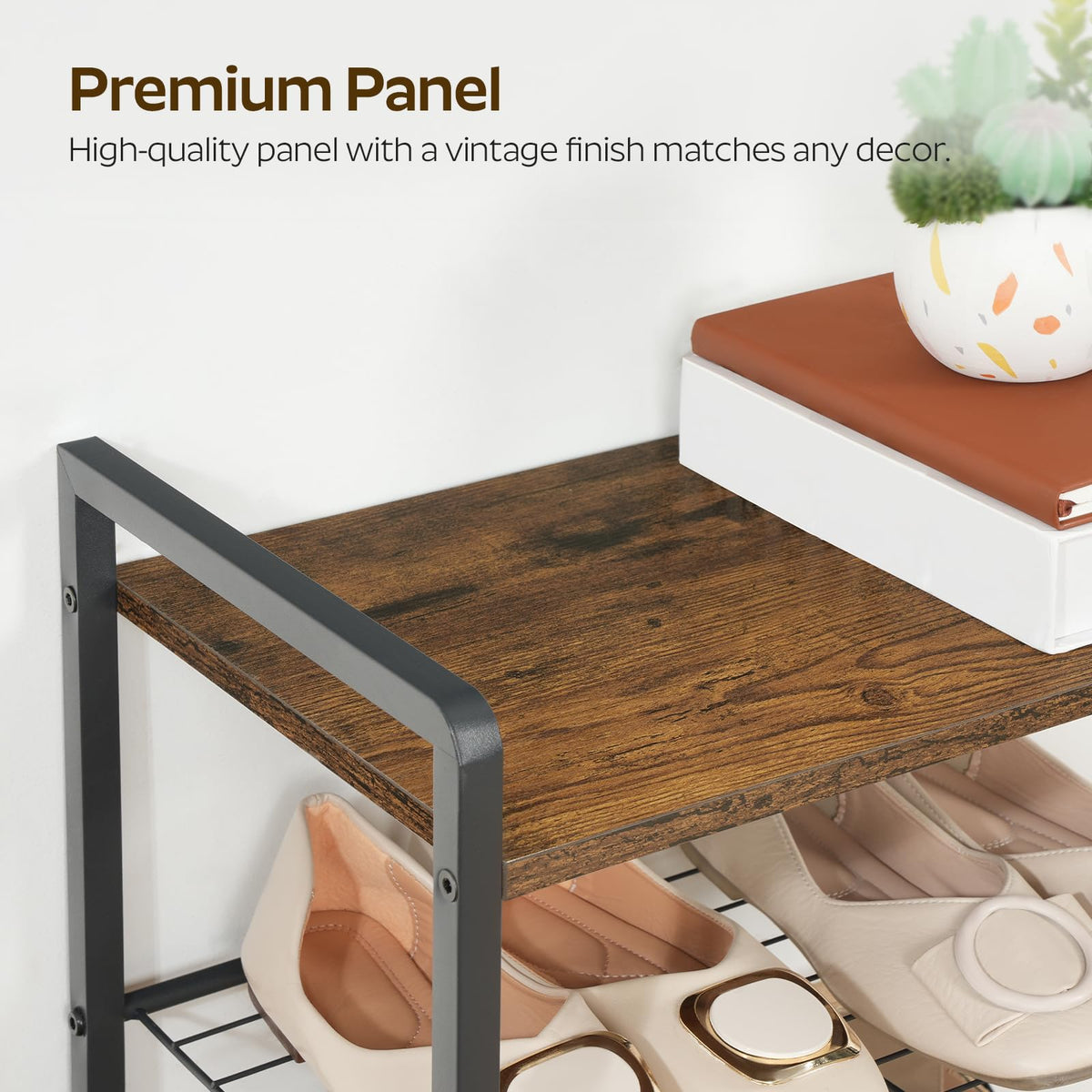 YATINEY sturdy metal frame supports heavy shoes with lasting stability.