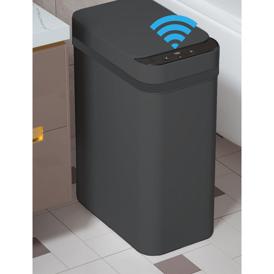 Yatmung 4 gallons matte black trash can front view for compact spaces.