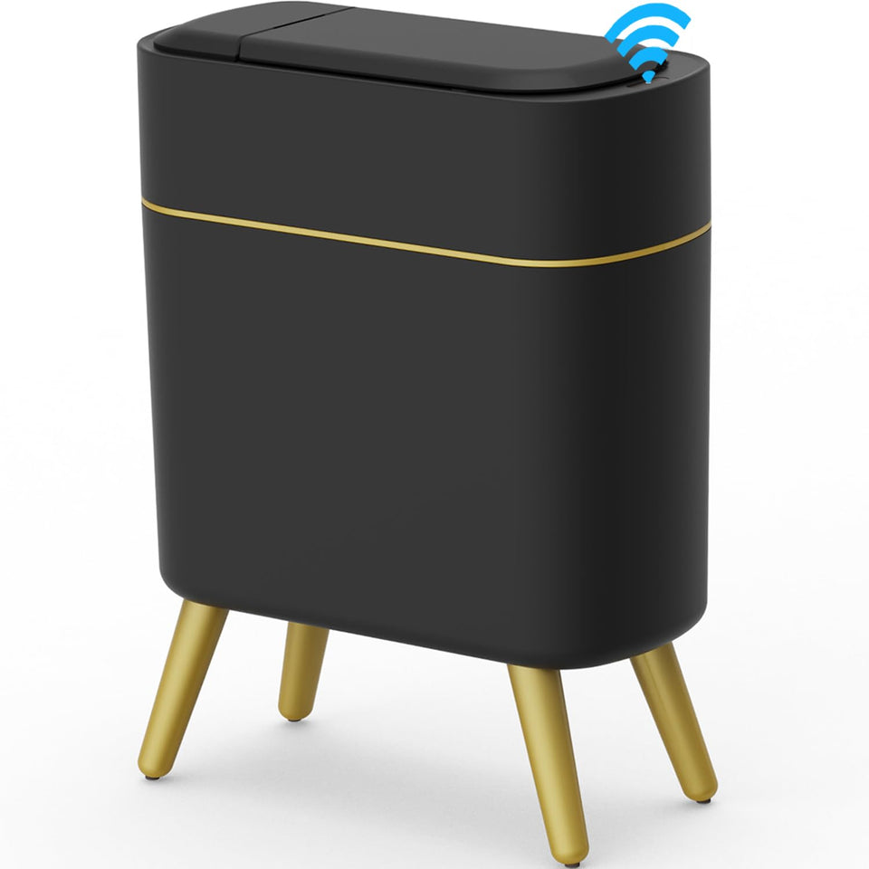 Yatmung automatic touchless bathroom trash can with hands-free operation.