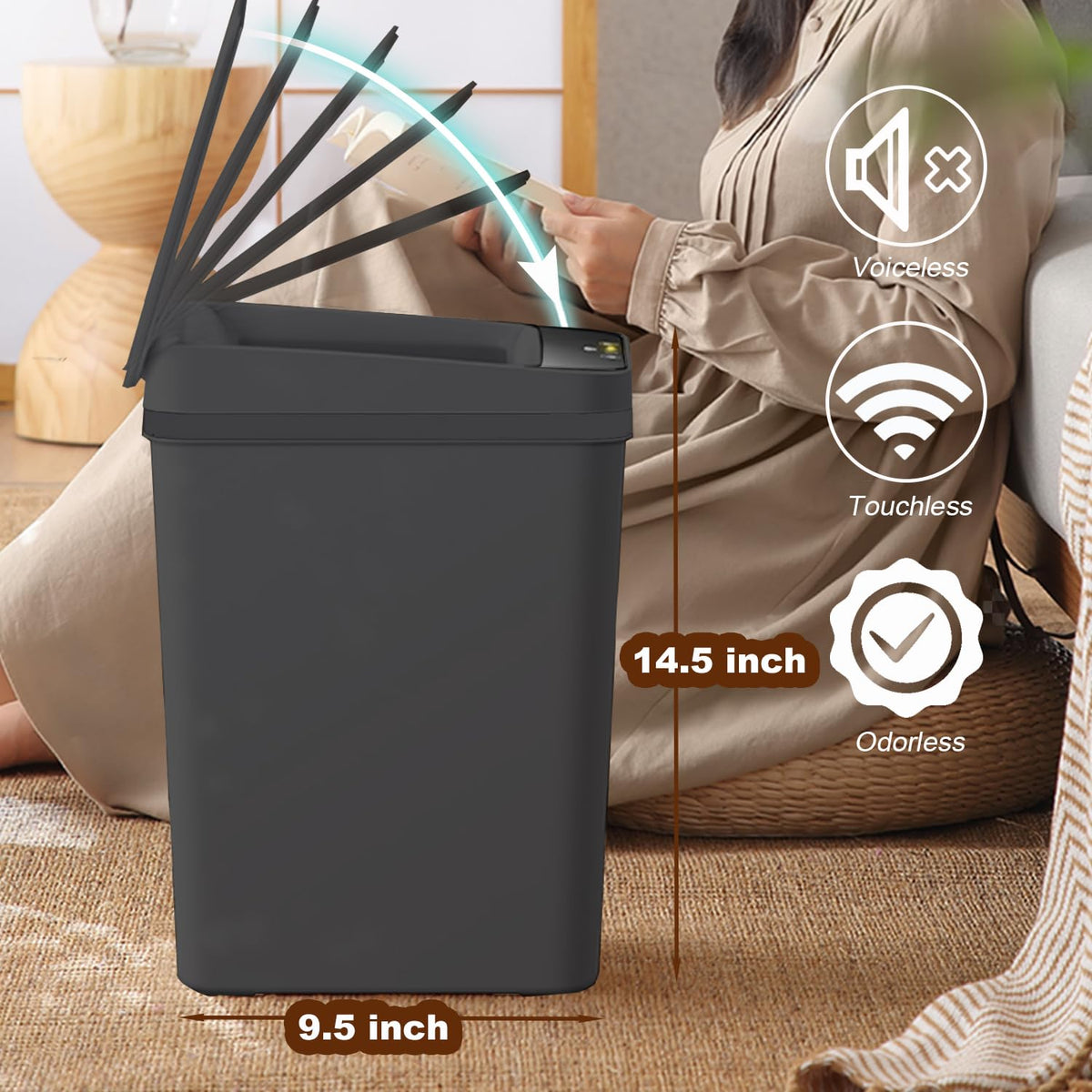 Yatmung battery-powered lid operated by two AA batteries.