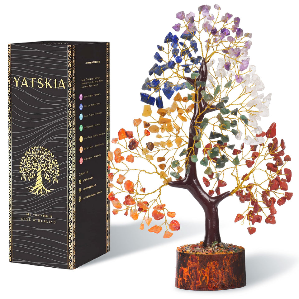 YATSKIA Chakra Crystal Tree base detail for meditation and calm spaces.