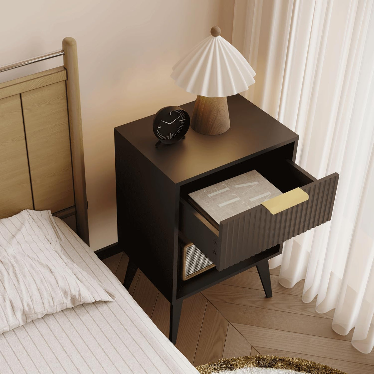 YAUKOMEL mid-century wood legs highlight durable construction.