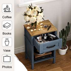 YAUKTAK bedroom nightstand in warm wood finish for cozy bedrooms.