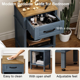 YAUKTAK compact storage table with open drawer and versatile use.
