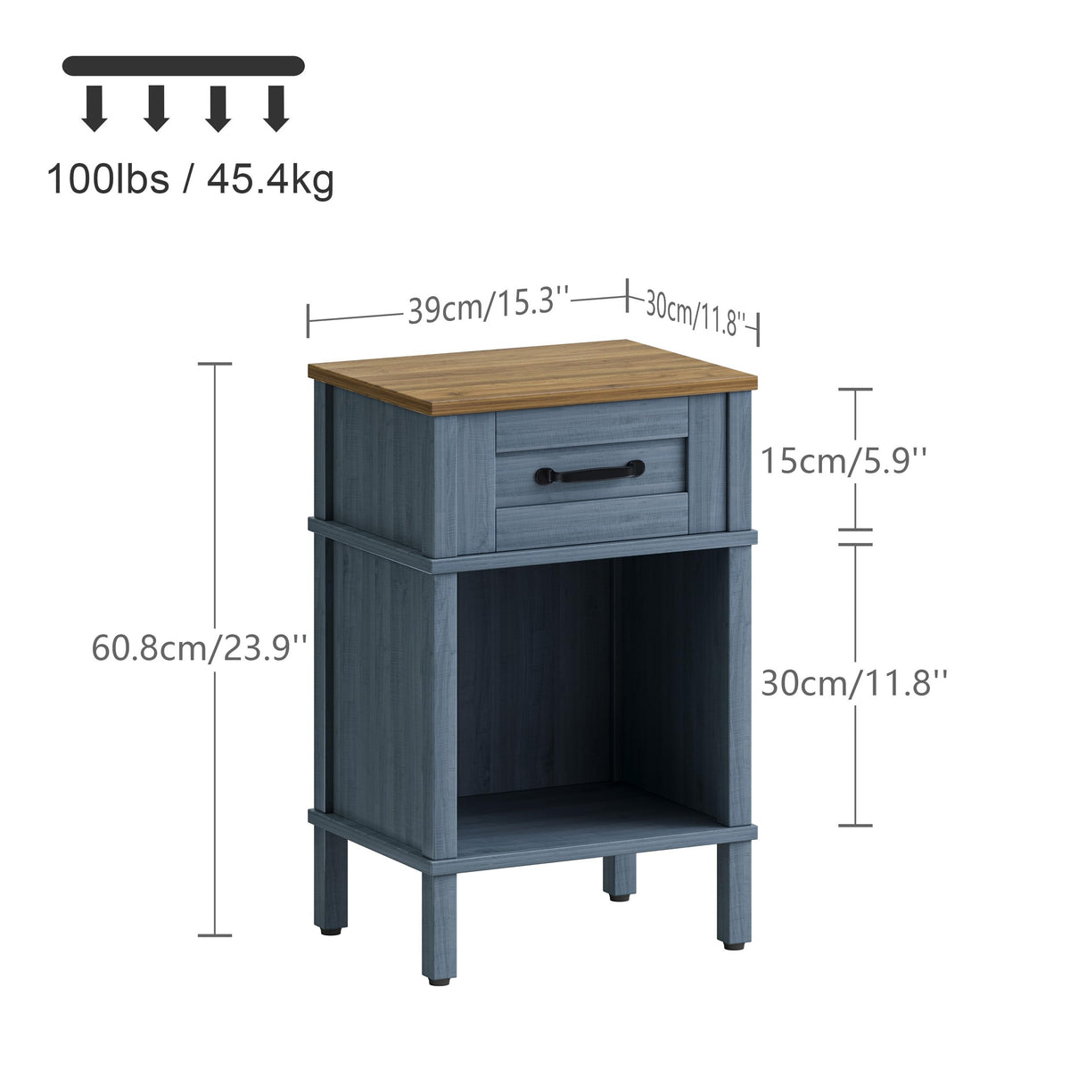 YAUKTAK blue bedroom setup adds chic storage and style.