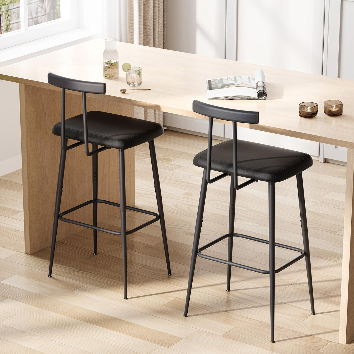 YAUKTAK bar stools set-2 backrest detail offers supportive comfort for counters