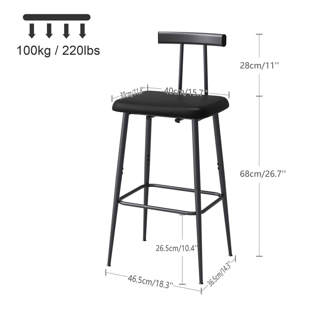 YAUKTAK bar stools set-2 dining-room style complements modern kitchens