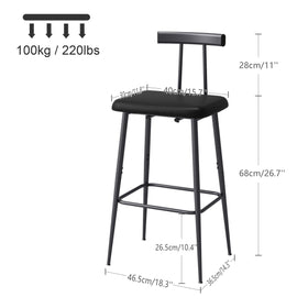 YAUKTAK bar stools set-2 dining-room style complements modern kitchens