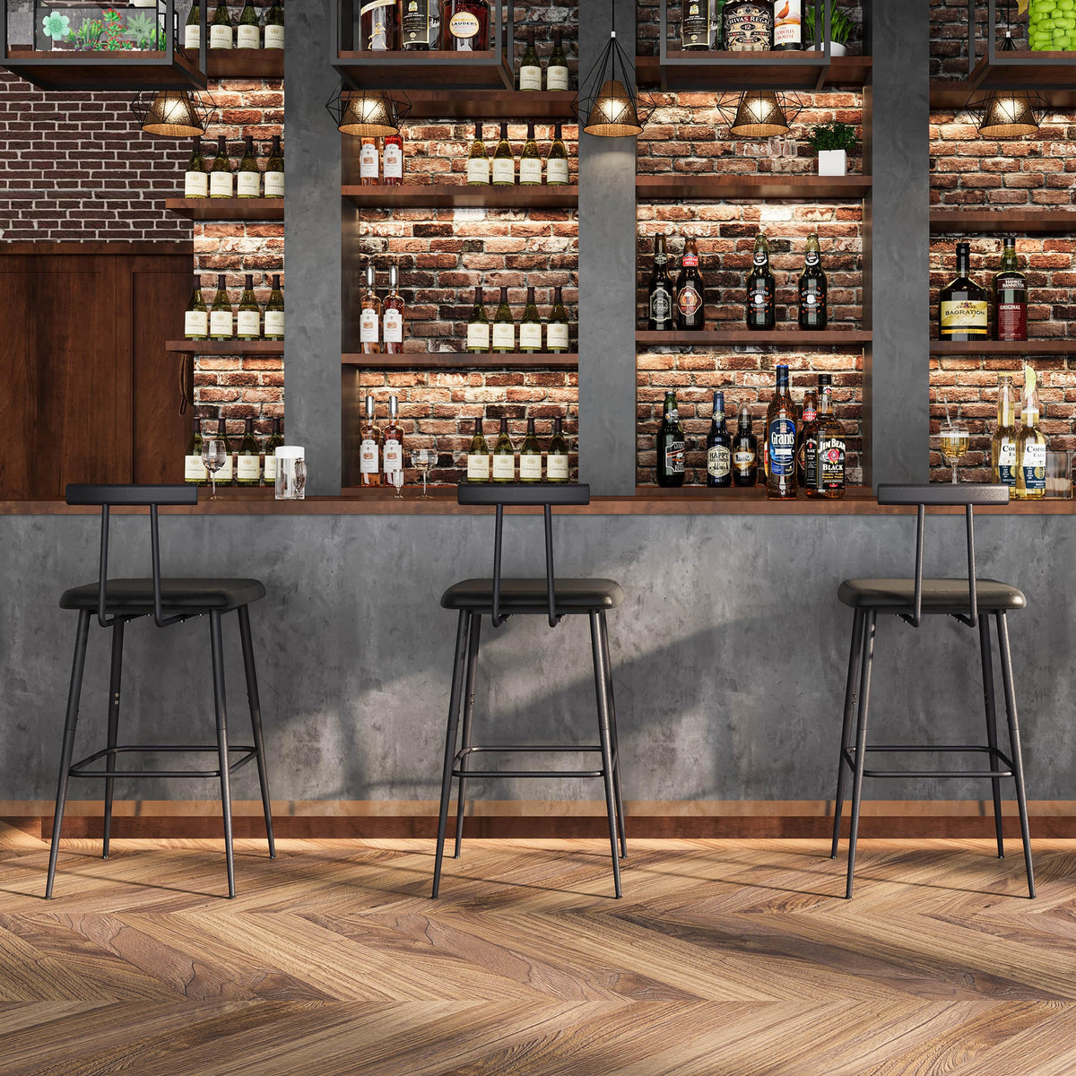 YAUKTAK bar stools set-2 floor-protectors guard wood floors