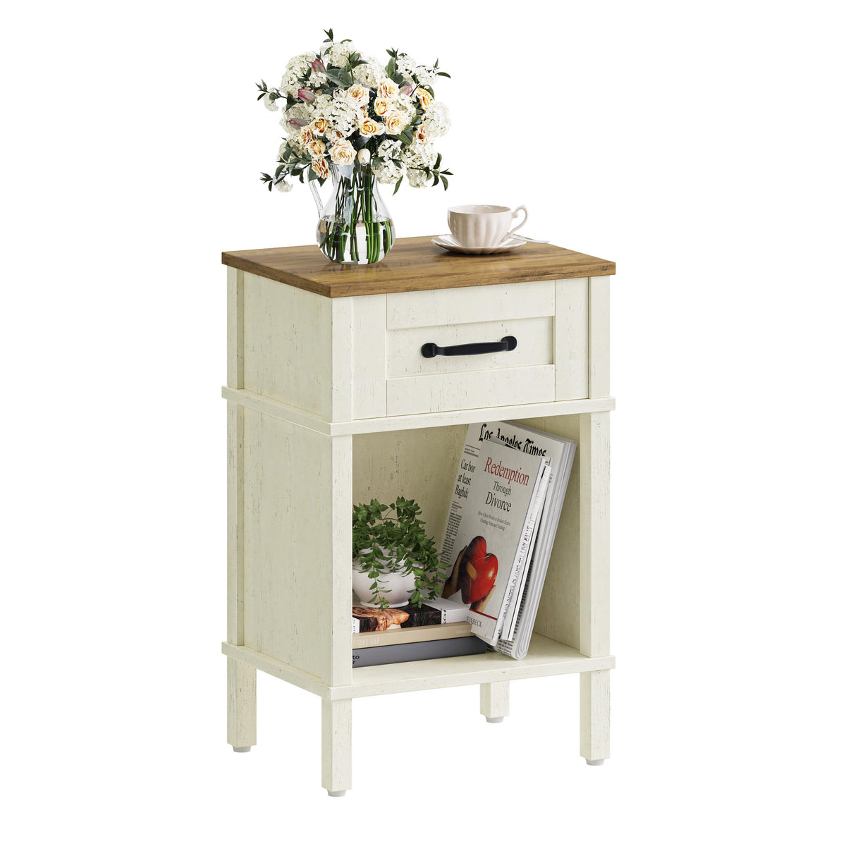 YAUKTAK nightstand surface is smooth and easy to wipe clean