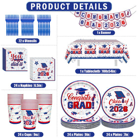 Yavxzvbw 122Pcs grad-plate-9in provides sturdy dinnerware for a polished party meal.