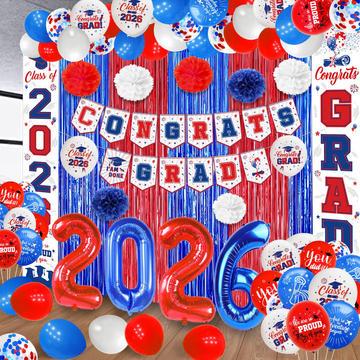 Yavxzvbw balloon boxes red blue add playful color and dimensional accents to the party