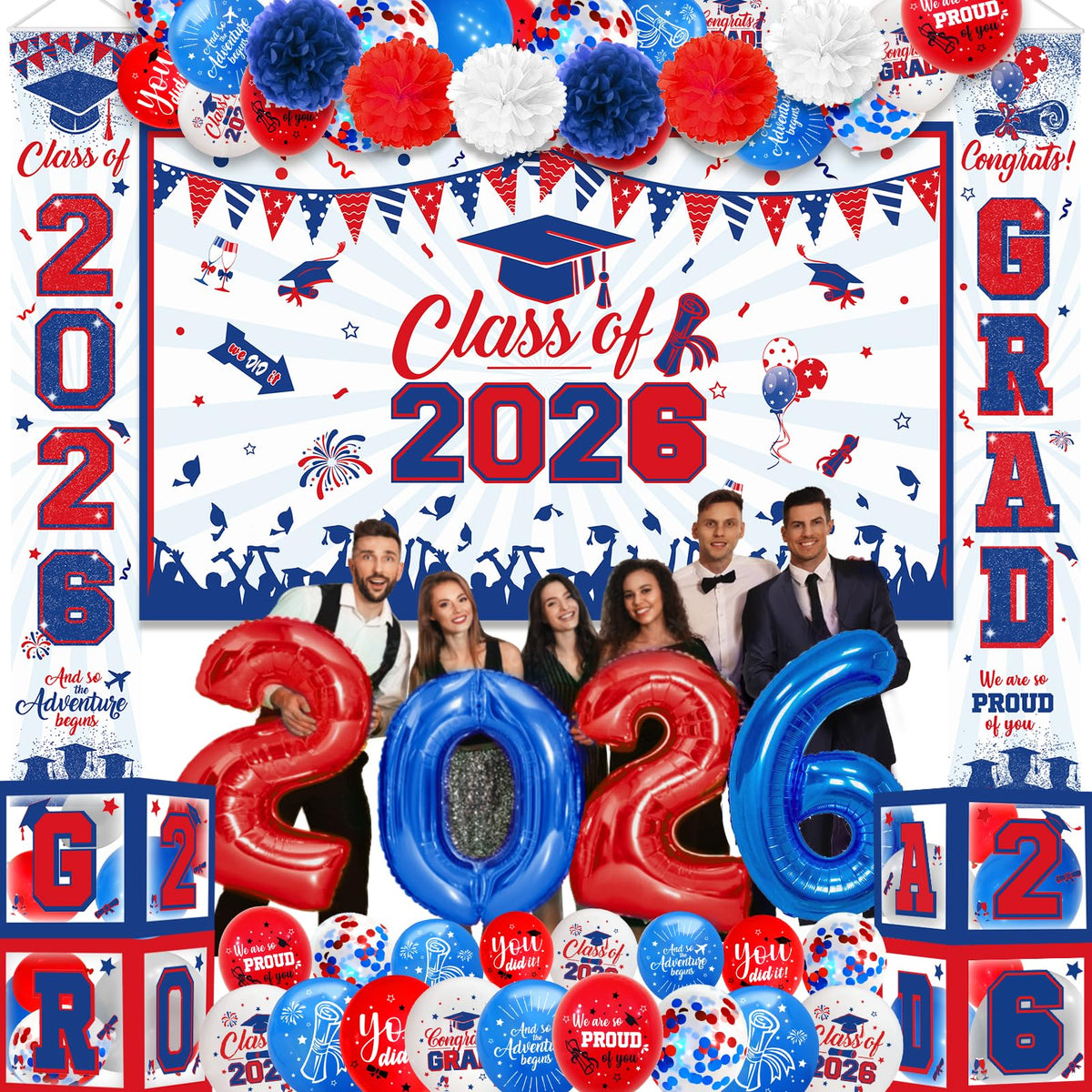 Yavxzvbw class-of-2026 backdrop for a polished photo backdrop