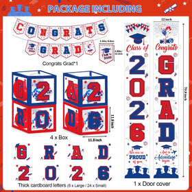 Yavxzvbw red blue curtains create a bold backdrop for graduation celebrations
