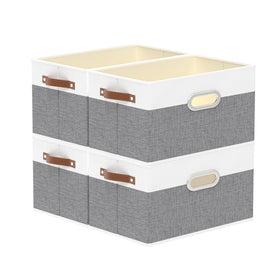Yawinhe fabric storage basket with foldable closet organizer for tidy shelves