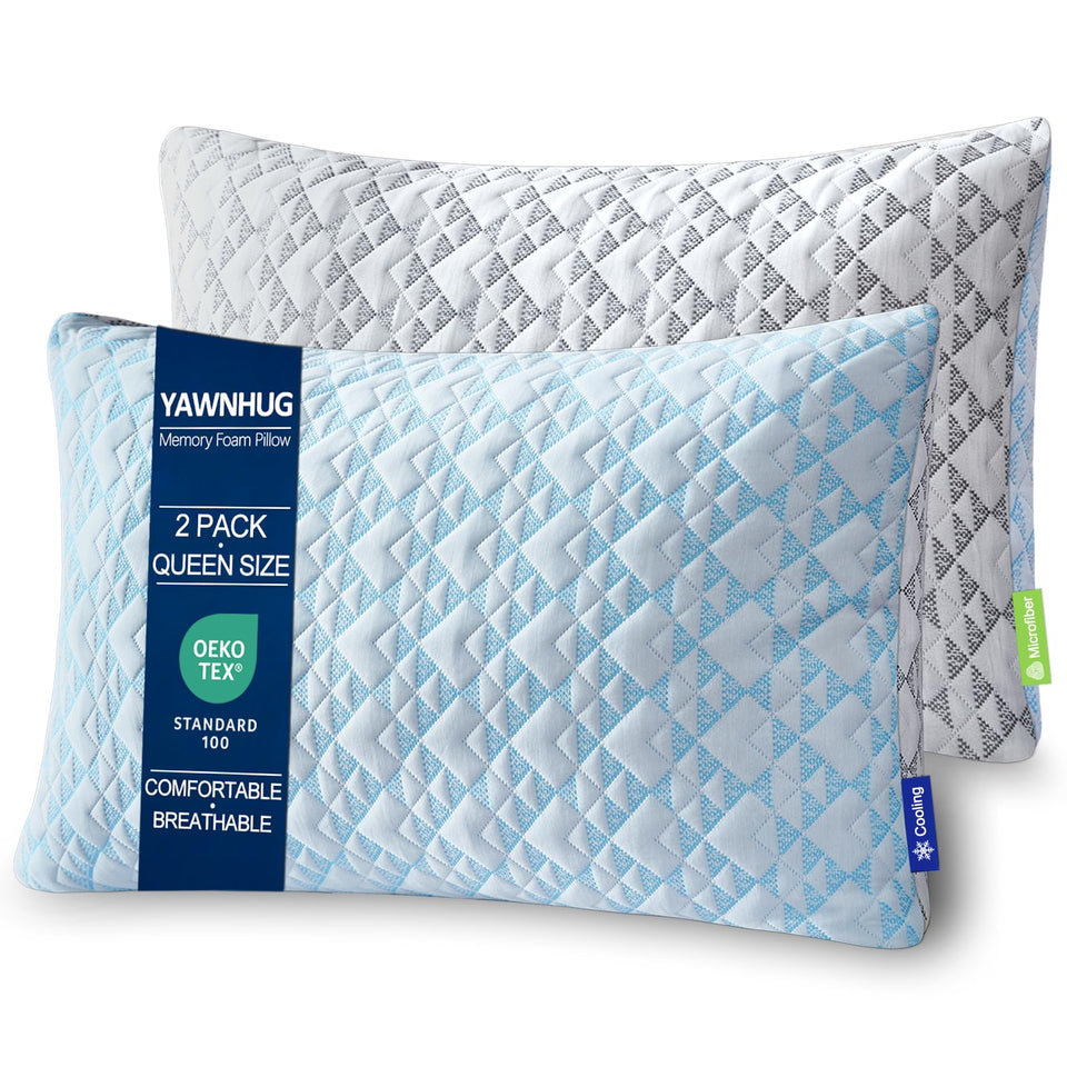 Yawnhug cooling pillow cover with dual sides for cooler sleep and comfort.