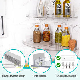 YAWSOUP clear acrylic shelf with hook for razor and brushes