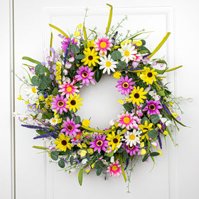 Yawwind daisies and lavender add cheerful charm to any space.