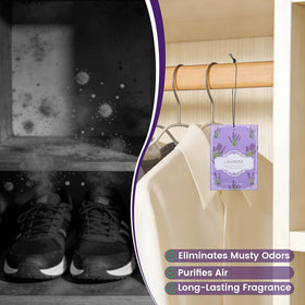 YAXUNDZ Lavender sachet on wardrobe shelf keeps fabrics smelling clean and natural