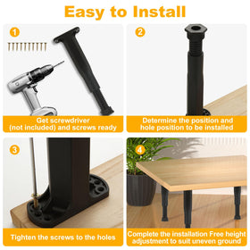 YAYODS bed legs preventing slat sag on a platform bed