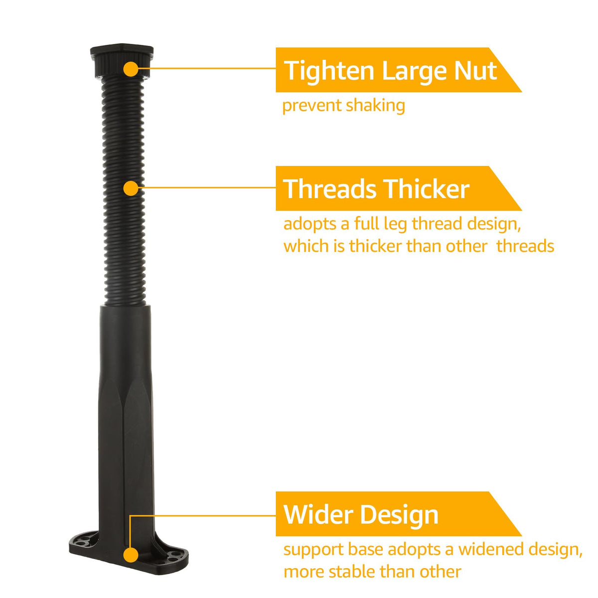 YAYODS heavy-duty bed leg with thick base protecting floors and reducing noise