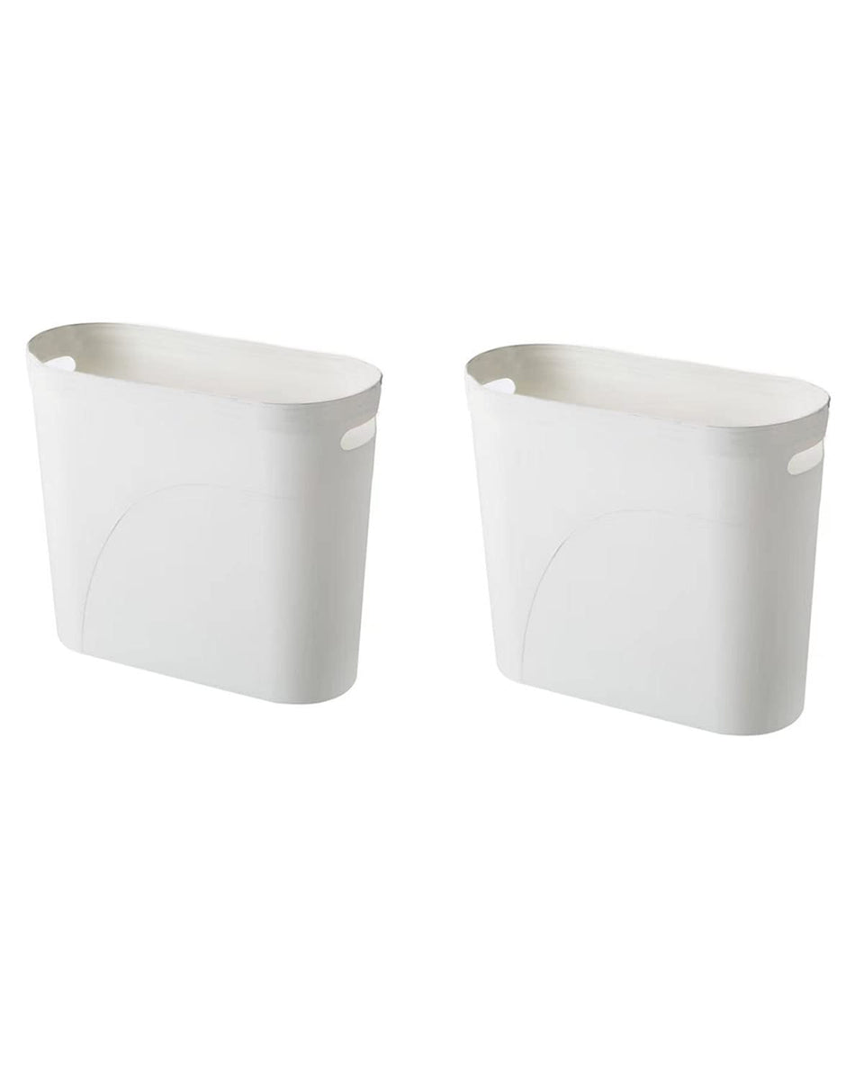YAZEES bathroom trash can two-pack white, compact design for small spaces