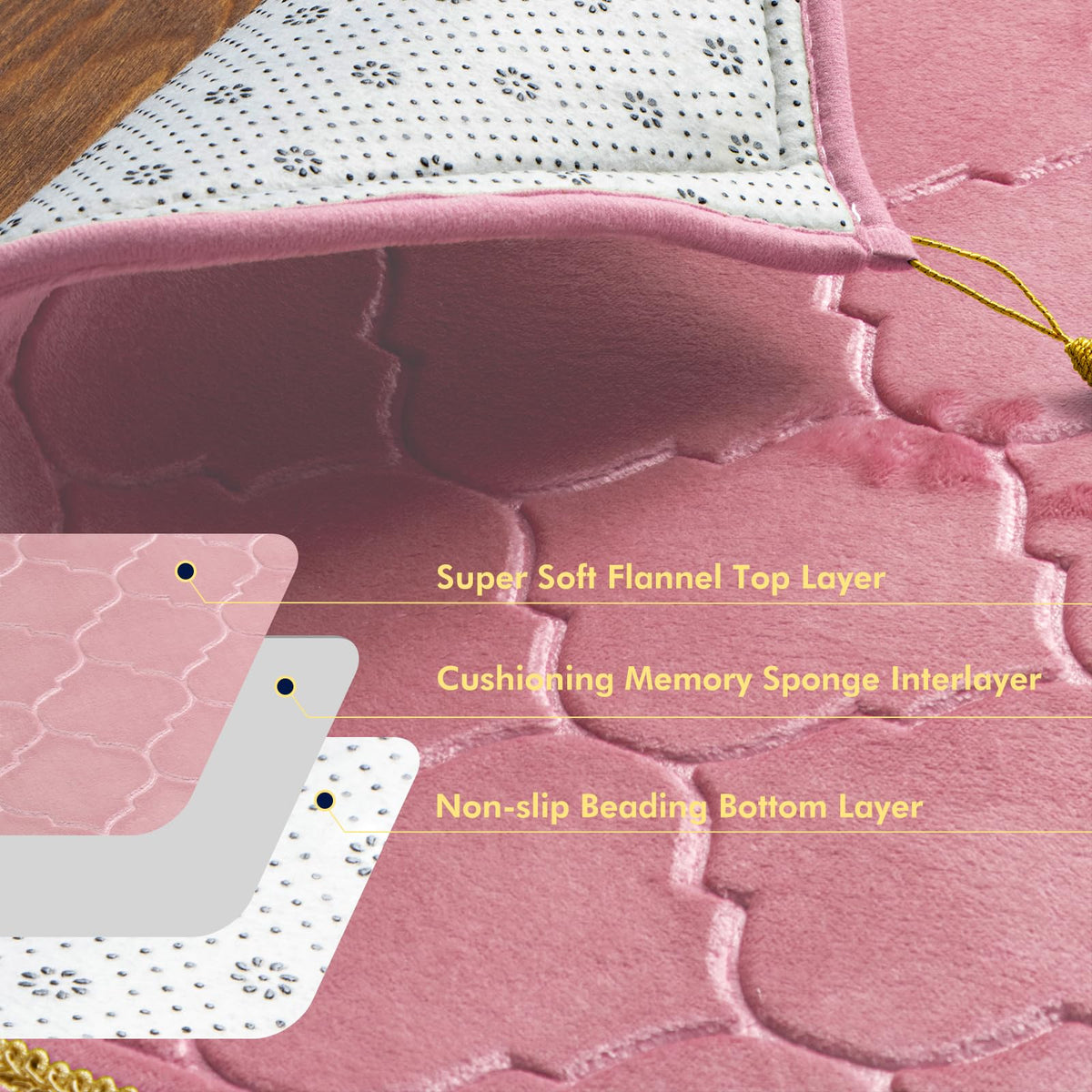 YAZEIN plush flannel surface delivers serene, soft prayer