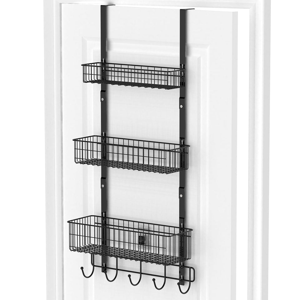 YBING over-the-door organizer with 3-tier baskets for tidy entryway storage