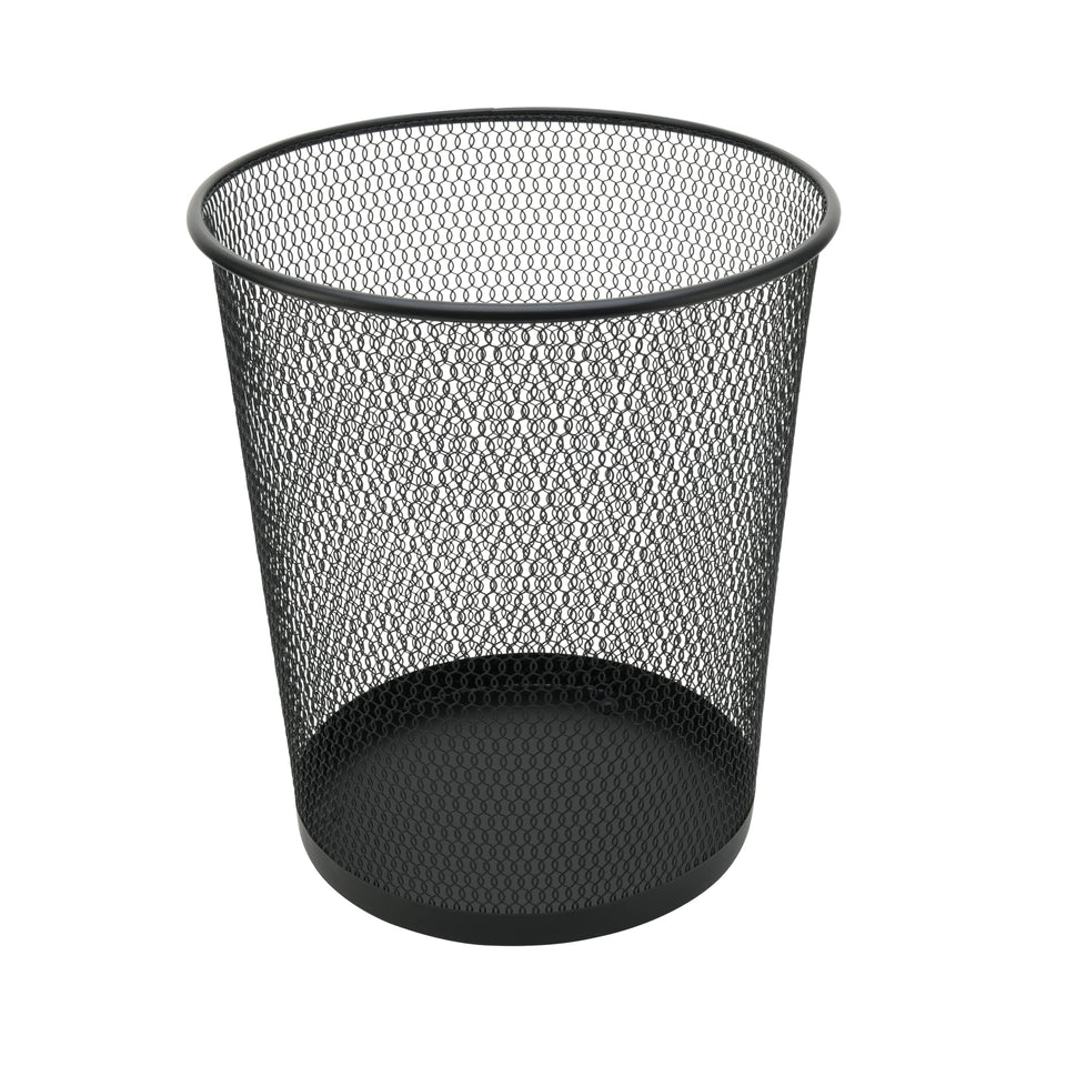 YBM HOME mesh wastebasket round top view for desk-side disposal