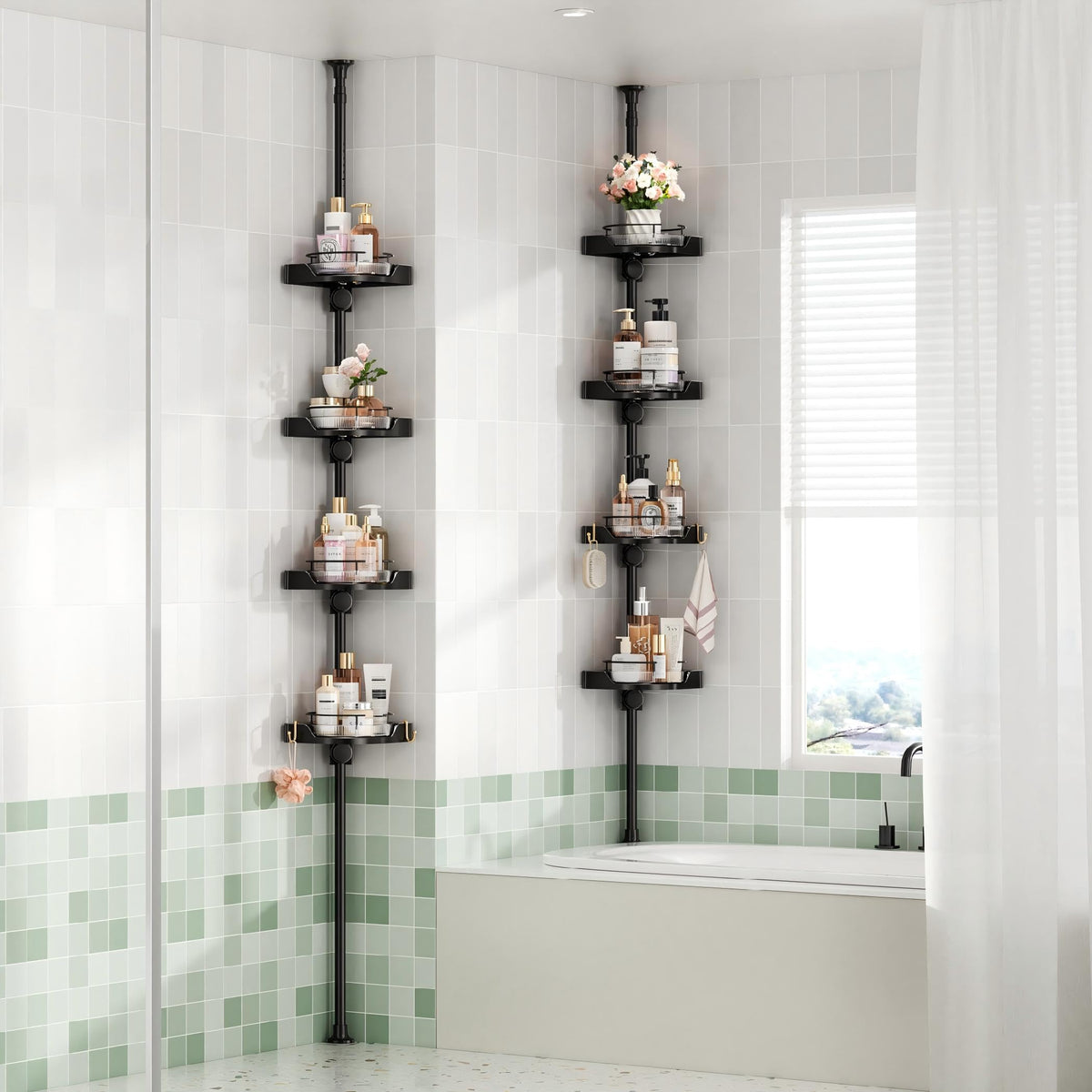 YCIA&DONE 360° rotating shower caddy for easy access to toiletries
